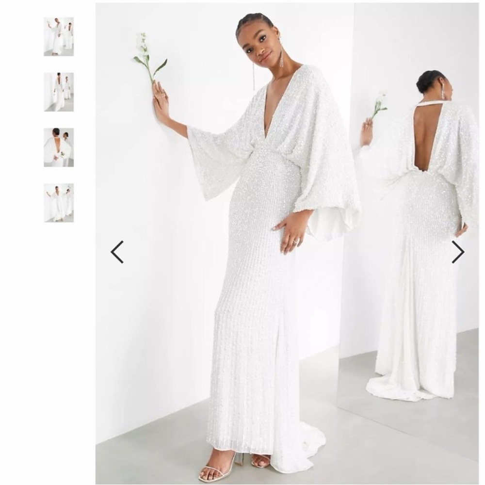 ASOS White Sequin Wedding Dress